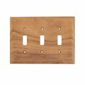 Whitecap Teak Three Toggle Switch Plate 60179